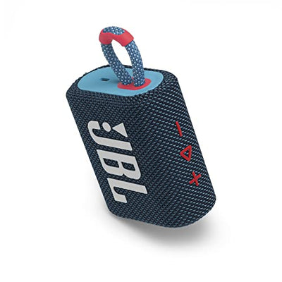 JBL GO 3 kleine Bluetooth Box in Blau und Pink – Wasserfester, tragbarer Lautsprecher für unterwegs – Bis zu 5h Wiedergabezeit mit nur einer Akkuladung