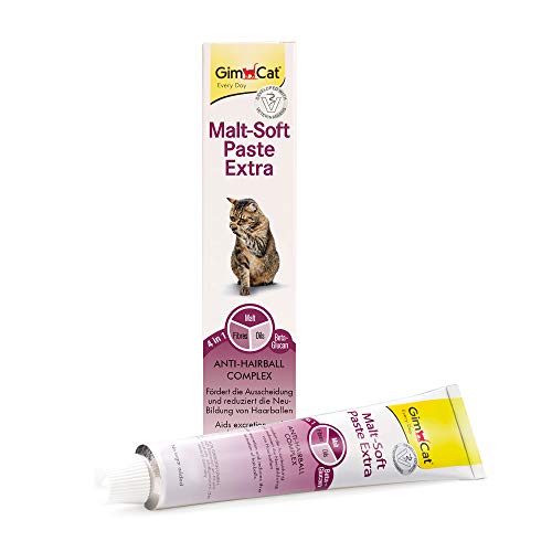 GimCat Malt-Soft Paste Extra - Anti-Hairball Katzensnack fördert Ausscheidung von Haarballen - 1 Tube (1 x 200 g)