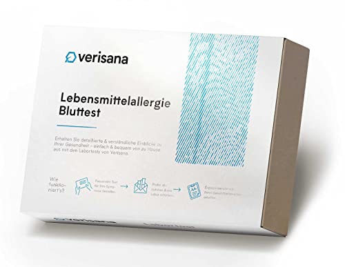 Lebensmittelallergie Test – Selbsttest bequem für zu Hause – Inkl. Laborbericht über mögliche Nahrungsmittelallergien – Verisana