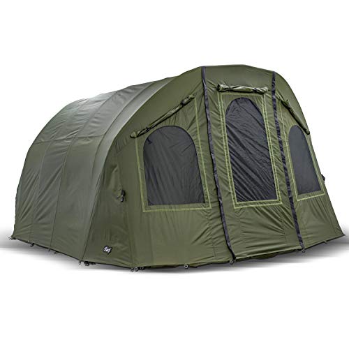 Lucx® Bivvy + Winterskin 'Bigfoot' 2-6 Man XXL Angelzelt + Überwurf/Karpfenzelt Carp Dome + Overwrap Fishing Tent Camping Zelt