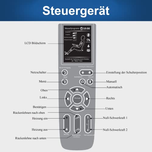 Aront Massagesessel【2022】-3D-Robotische Hände mit SL-Spur Massage der Wirbelsäule Shiatsu, Bluetooth-Lautsprecher, 3D Massagesessel für zuhause mit Zero Gravity, Heizfunktion Wärmefunktion