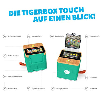 tigermedia TMB0003S tigerbox TOUCH Hörspielbox, Musikbox, Streamingbox, Grün, box/ticket 14 Tage/2 cards