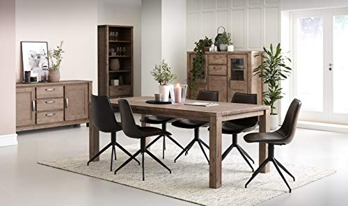 Furnhouse Ibbe Design Rechteckig Ausziehbar Esstisch 200x100 Natur Massiv Akazie Holz Esszimmer Tisch Alaska, L200x B100x H75 cm