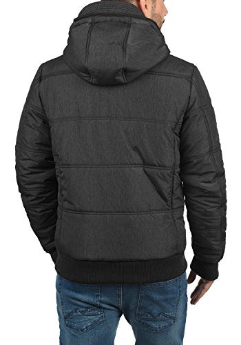 Blend Boris Teddy Herren Winter Jacke Steppjacke Winterjacke gefüttert mit Kapuze, Größe:S, Farbe:Black Teddy (75126)