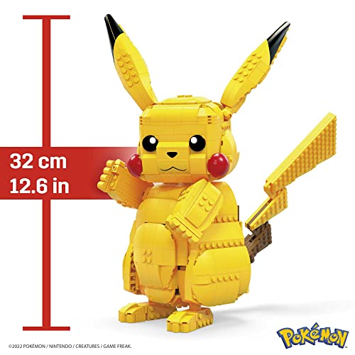 MEGA Construx FVK81 - Pokemon Jumbo Pikachu 30 cm Bauset mit 825 Bausteinen, Spielzeug ab 8 Jahren