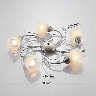 Lindby LED Deckenleuchte 'Yannie' in Alu aus Metall u.a. für Wohnzimmer & Esszimmer (5 flammig, E14, inkl. Leuchtmittel) - Lampe, LED-Deckenlampe, Deckenlampe, Wohnzimmerlampe