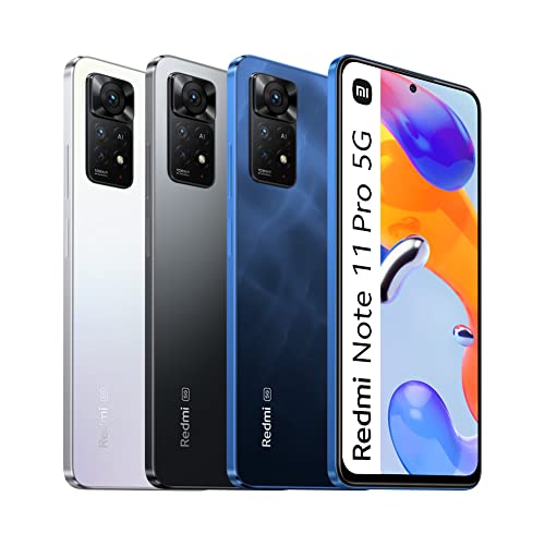 Xiaomi Redmi Note 11 Pro 5G, Smartphone + Kopfhörer, 8 + 128 GB Handy ohne Vertrag, 6,67'' 120 Hz FHD + AMOLED Display, Alexa Hands-Free, 108 MP Kamera, Graphite Gray (DE Version, Amazon Exclusive)