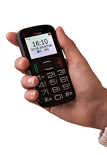 TTfone Mercury 2 (TT200) Pay As You Go - Prepay - Payg - Big Button Basic Senior Handy - Einfach - mit Dock (Vodafone PAYG), Schwarz