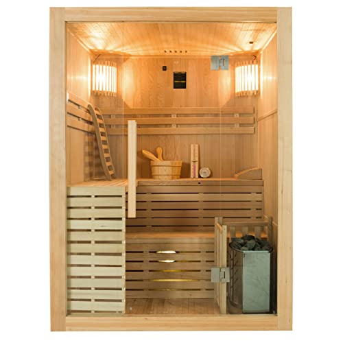 France Sauna - SN-SENSE-4PK – traditionelle Sauna Sense – Dampftechnologie – 100% kanadisches Fichtenholz – Sicherheitsglas – 4-Sitzer komplett