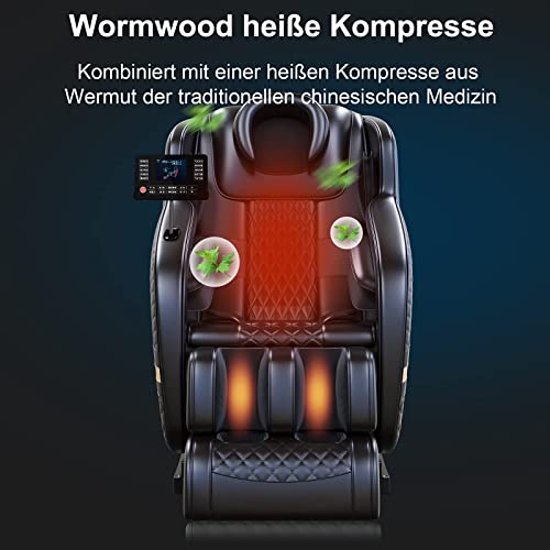 AJDOLL Ganzkörper Zero Gravity Massagesessel mit Fußmassage,Wärmefunktion,Zero-Gravity Massagestuhl,Massagerolle Shiatsu Massagesitz Relaxsessel für Zuhause/Büro