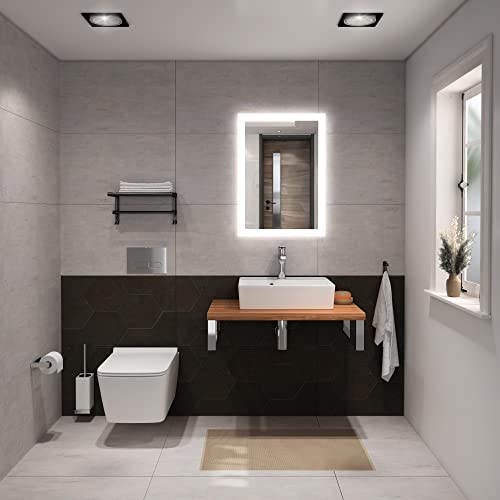 Aqua Bagno Basic | Design Waschbecken im modernen Stil, Waschtisch aus Keramik, Aufsatzwaschbecken weiß | 50x38x13 cm