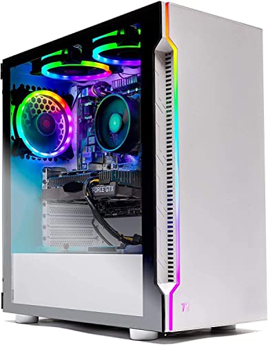 Skytech Gaming Archangel Gaming Computer PC Desktop - Intel Core-i5 10400F 2.9GHz, GTX 1660 Super 6G, 500GB SSD, 16GB DDR4 3200MHz, RGB Lüfter, Windows 10 Home 64-Bit, 802.11AC Wi-Fi, Weiß