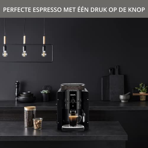 Krups Essential EA810870 Kaffeevollautomat | Espresso und Kaffee | mit CappucinoPlus- Milchdüse | individuell einstellbar | Schnelles Aufheizen | verstellbarer Kaffeeauslauf | Schwarz