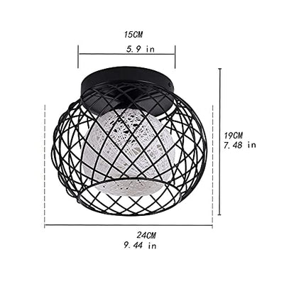 Semi-Flush Mount Deckenleuchte,WOWEWA LED Geometrischen Metall Vintage Deckenleuchte,Deckenlampe,RetrolampeIndustrial Geeignet für Wohnzimmer Schlafzimmer Büro