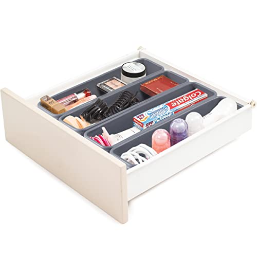 Schubladen Einlagen 16 Stk Trennsystem Gewürz Organizer Schublade Schwarz Trenner Bad Organizer Boxen Set mit 40 Silikon-Anti-Rutsch-Kugel Hemnes Kommode Küche Schreibtisch Utensilien