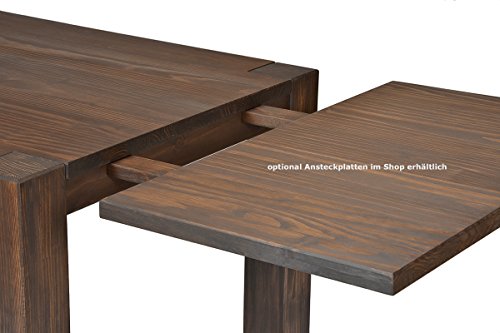 Esstisch 120x80cm Rio Bonito B- Ware Farbton Cognac braun Pinie Massivholz geölt und gewachst Holz Tisch für Esszimmer Wohnzimmer Küche, Optional: passende Bänke und Ansteckplatten