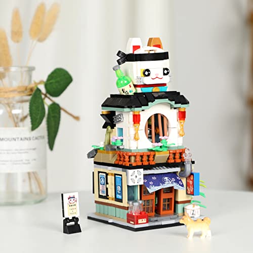 QLT Japanisch Straßenansicht Izakaya Shop Mini Bausteine, MOC Creative STEM Japanisch Toys Friends mädchen Model Set, 789 PCS Klemmbausteine Haus Toy Gift (Nicht kompatibel mit Lego Bausteine)