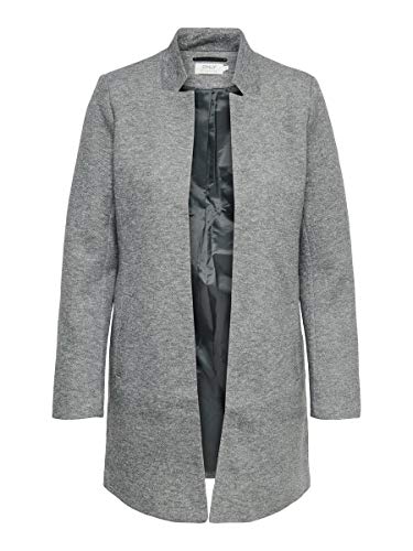 ONLY Damen Jacke Coatigan Soho 15149366 Light Grey Melange L