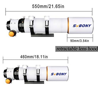 Svbony SV503 Teleskop für Astronomie, ED 80 mm F7 Doublet Professionelles Refraktor Teleskop, Chromatisches OTA Teleskop für Astrofotografie und Visuelle Astronomie (80 mm)