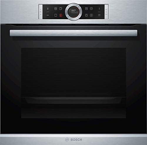 Bosch Hausgeräte HBG675BS1 Serie 8 Einbau-Backofen, 60 x 60 cm, Made in Germany,Pyrolyse Selbstreinigung, AutoPilot 10 10 Automatikprogramme, 4D Heißluft Backen auf 4 Ebenen,TFT-Touchdisplay,Edelstahl