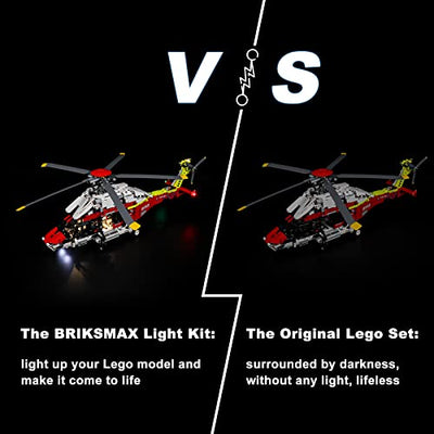 BRIKSMAX 42145 Led Licht für Lego Airbus H175 Rettungshubschrauber - Compatible with Lego Technic Bausteinen Modell - Ohne Lego Set