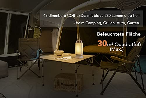 Lepwings LED Campinglampe Solar, Camping Laternen Dimmbar Touch 4400 mAh Notstrombank, IPX4 Wasserdicht, Akku Lampe für Camping, Abenteuer, Angeln, Blackout Notfallausrüstung