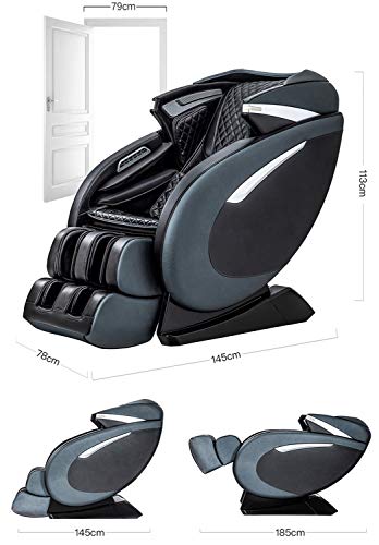 2021 Luxus-Massagestuhl 3D Schwerelosigkeit, Ganzkörper-Schwergewichts-Shiatsu-Liege, dreifache Fußrollen, Massagerücken und Bluetooth Mood Light,D