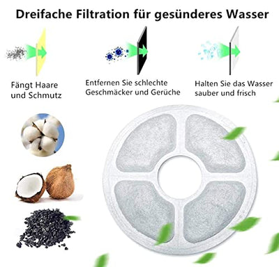 PewinGo Katzen Trinkbrunnen Edelstahl, Trinkbrunnen für Hunde Haustier Katzenbrunne rutschfest Automatisch Katze Wasserspender mit LED Nachtlicht, 4 Spielzeug and 1 Aktivkohlefilter - 2L