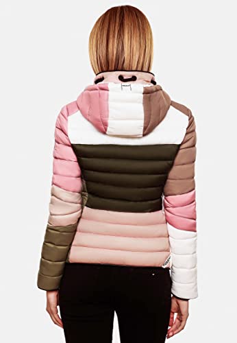 Navahoo Damen Übergangs-Jacke leichte Colorblocking Steppjacke Lulana Multikulti Multicolor Naturals Gr. S