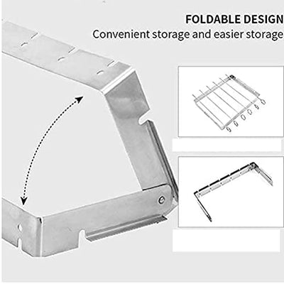 EMAGEREN Grillspieße edelstahl BBQ Schaschlikspieße Edelstahl Set Grillspieß Aufsatz Grill-Rahmen Schaschlik Fleischspieße BBQ Grill-Zubehör mit 6 Spießen, 2 Silikonbürsten für Schaschlikgrill