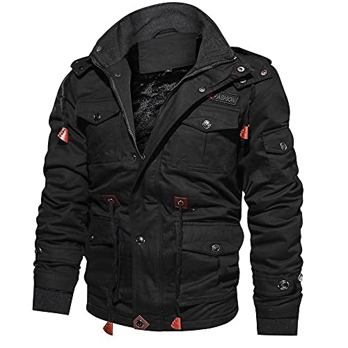 CCOOfhhc Herren Militär Jacke Übergangsjacke Frühling Tactical Mantel Winddicht Cargo Winterparka Outdoor Leichte Feldjacke Stehkragen Bomber Jacke Gefüttert Winter Warm Cargojacke Multi Taschen