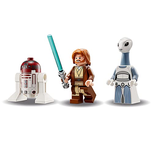 LEGO 75333 Star Wars Obi-Wan Kenobis Jedi Starfighter, Spielzeug zum Bauen mit Taun We, Droidenfigur und Lichtschwert, Angriff der Klonkrieger Set