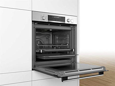 Bosch HRG5785S6 Serie 6 Smarter Einbau-Backofen mit Dampfunterstützung, 60 x 60 cm, Made in Germany, Pyrolyse Selbstreinigung, AutoPilot 30 30 Automatikprogramme, Dampstoß-Funktion für perfekte Kruste