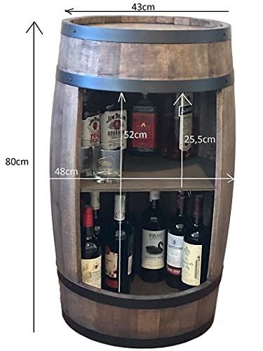 weeco Bar Schränk LED. Weinregal Weinschrank XL. Fass Vintage deko Wohnzimmer. Minibar Gin Whisky Bier. Weinfass Stehtisch. Holzfass für Gläser und Flaschen. Wine Rack geschenkset. Bartisch mit Holz