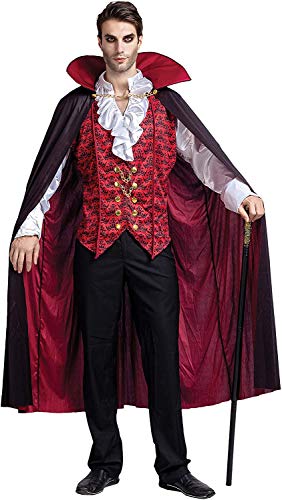 Spooktacular Creations - Vampir Kostüm Erwachsene, Halloween kostüm Vampir, Renaissance Mittelalterliche Vampir Deluxe Halloween Kostüm für Herren Rollenspiel Sins Cosplay (XX-Large, Red)