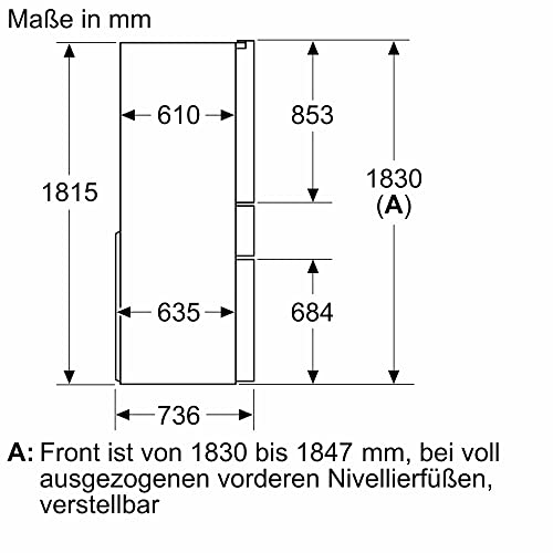 Siemens KF96RSBEA iQ700 Smarte Multi-door Kühl Gefrierkombination, 183 x 90,6 cm, 401 Litre Kühlen + 171 Litre Gefrieren, Nofrost nie wieder abtauen, Supercooling schnellere Kühlung,Icetwister,Schwarz