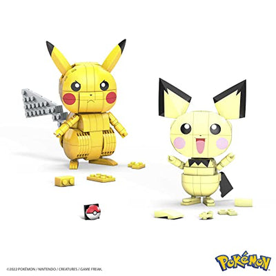 MEGA Construx GYH06 - Pikachu Evolutionsset, Bauset mit 621 Bausteinen, Spielzeug ab 7 Jahren