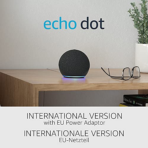 Echo Dot (4. Generation), Internationale Version | Smarter Lautsprecher mit Alexa | Anthrazit