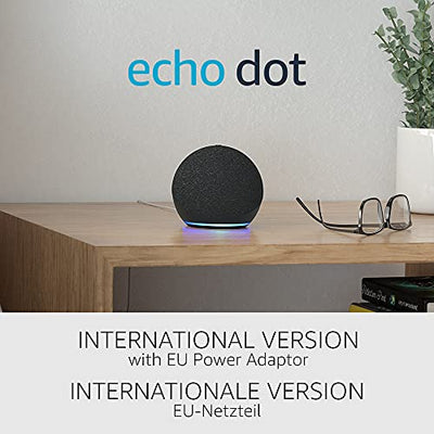 Echo Dot (4. Generation), Internationale Version | Smarter Lautsprecher mit Alexa | Anthrazit