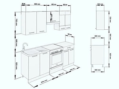 Küchenzeile 200 cm Küchenzeile Küchenblock Einbauküche Kueche