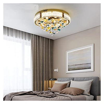 Wall Lighting Modern, Moderne LED-Kronleuchterlampe, Luxus-Deckenleuchten, bunte Kristall-Deckenlampe, kompatibel mit Wohnzimmer, Esszimmer, Kinderzimmer, Beleuchtung, LED-Leuchten in Gold, moderne LE