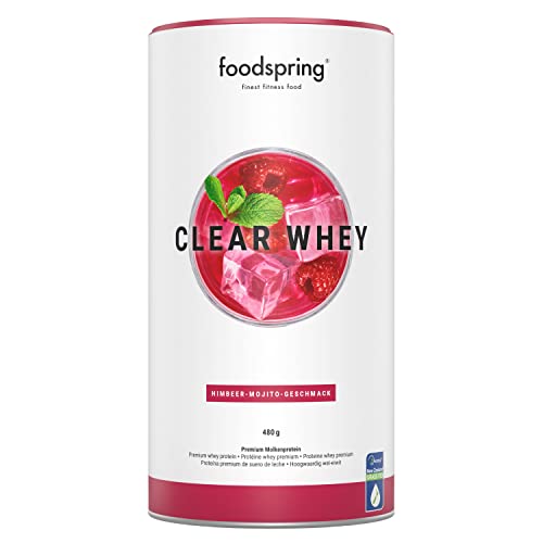 foodspring Clear Whey, Raspberry Mojito, 480g, Leichter und erfrischender Protein-Shake mit hochwertigem Whey-Isolat