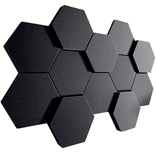 VATTO® Schallabsorber WAND Akustikpaneele - 12x Ø32cm selbstklebende Sound Absorber - Akustikplatten - SCHALLSCHUTZ - Schalldämmung Akustikbild Akkustikpanellen