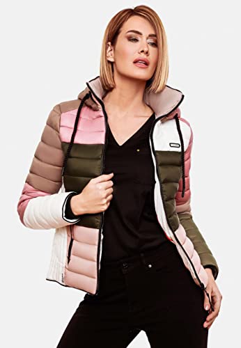 Navahoo Damen Übergangs-Jacke leichte Colorblocking Steppjacke Lulana Multikulti Multicolor Naturals Gr. S