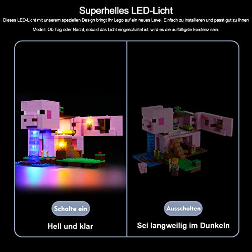 Led Licht Set für Lego 21170 Minecraft Das Schweinehaus Bauset (Nur DIY-Beleuchtungsset, kein Lego, BrickBling Dekorations Beleuchtungs Set für Minecraft Lego Kreatives Spielzeuglicht