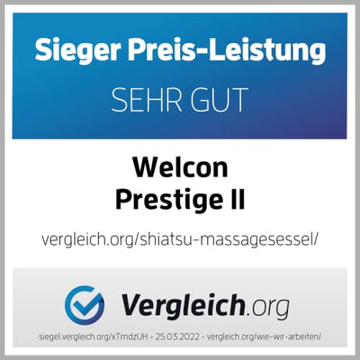 WELCON Massagesessel Prestige II in schwarz - 3D Massagesessel für zuhause mit Zero Gravity, Wärmefunktion und 6 Automatikprogrammen