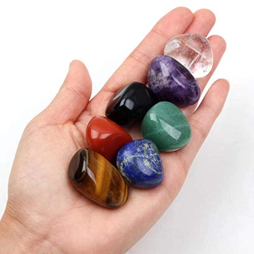 Yunoun Chakra-Steine, Heilkristalle, für Kristalltherapie, Meditation, Reiki, 7-teiliges Chakra-Set（7 pcs）