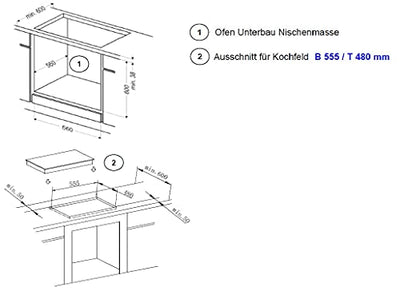 respekta respekta Einbau Herdset Backofen Set Ceranfeld rahmenlos 5 Funktionen EEKL A Mega Set 2 A