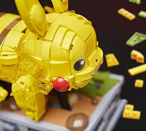 Mega Construx HGC23 - Pokémon Motion Pikachu, bewegliches Bauset, Sammler-Figur mit 1095 Teilen, Konstruktions-Spielzeug für Erwachsene und Kinder ab 12 Jahren