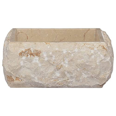 vidaXL Waschbecken Aufsatzwaschbecken Waschtisch Waschplatz Waschschale Handwaschbecken Naturstein Becken Badezimmer Creme 30x30x13cm Marmor